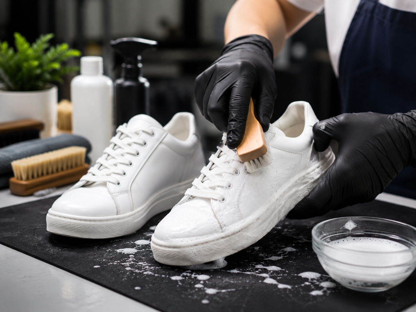 Professional shoe cleaning at Esquire Cleaners